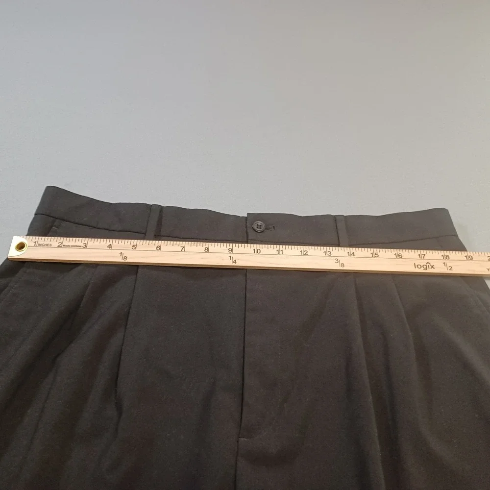 Claiborne Mens Black Pleated Dress Pants 38x32 Straight Leg MERU3116 Stretch‎